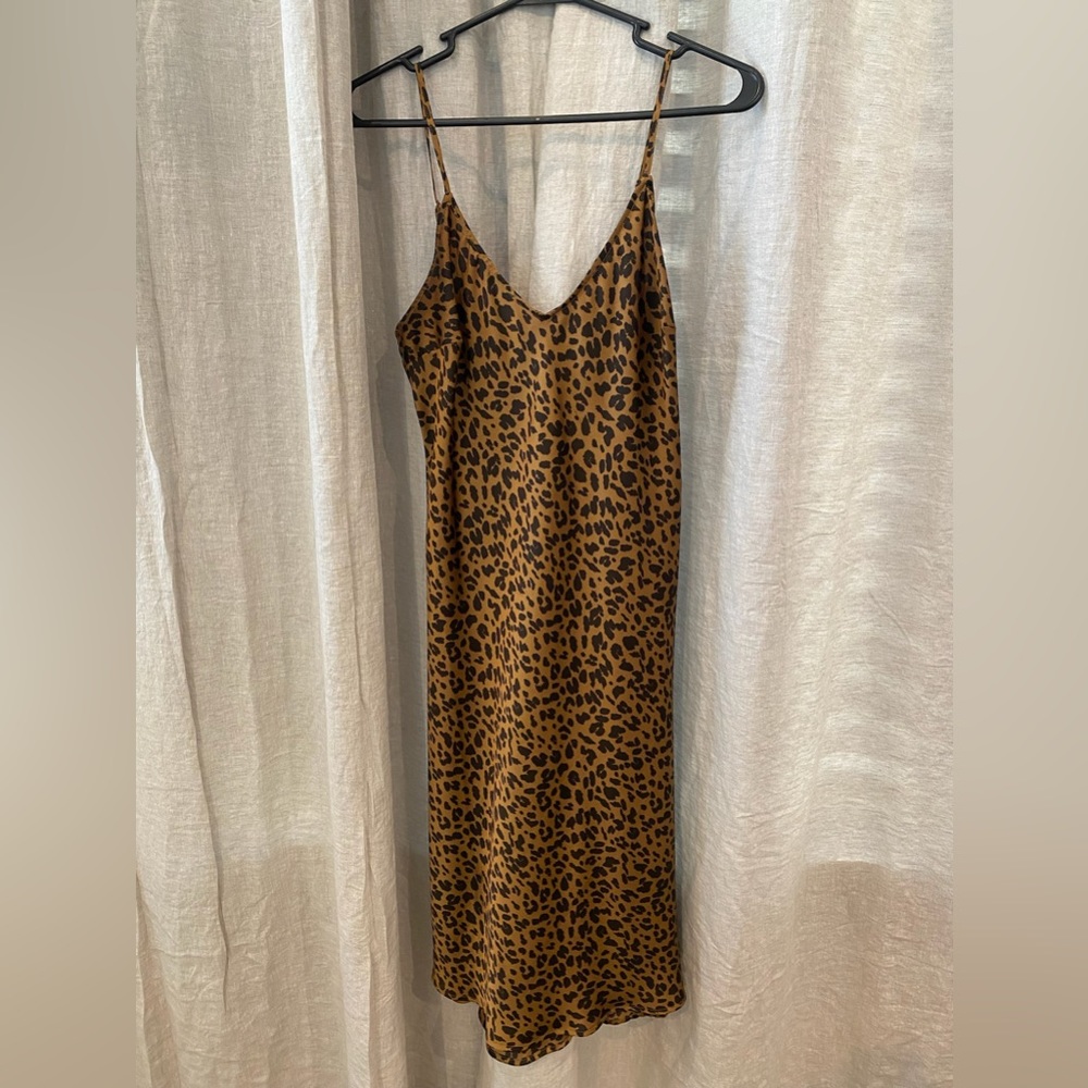 Spaghetti strap leopard satin dress. Target / A New Day. Small